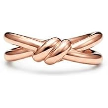 14K Rose Gold Plated, 18K Gold Plated Double Row Knot Ring Simple and Beutiful Perfect for Special Occasion Wear Ring Size 4 to 13
