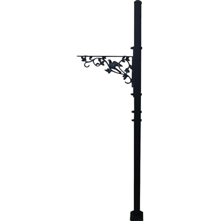 40.2-51.8 H Heavy Duty Outdoor Mailbox Post, Steel Mailbox Stand, Mounting Stand for Concrete