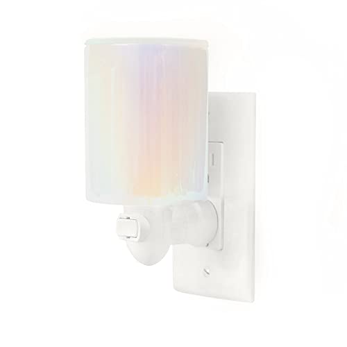 Happy Wax Iridescent Pink Outlet Warmer for Scented Wax - Compact Ceramic Wall Plug in for Home Fragrance - Small with Removable Silicone Dish