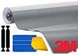 3M 1080 Gloss Sterling Silver Air-Release Vinyl Wrap Roll Including Toolkit (2ft x 5ft)