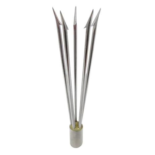 Scuba Choice Spearfishing 6 Stainless Steel 5-Prong Paralyzer Tip wBarbs Durable Replacement Spear Head for 6mm Thread Pole Spears Lionfish Hunting Accessory