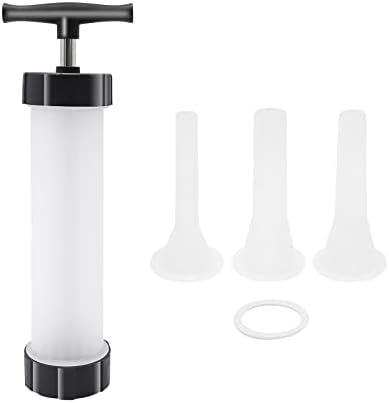 Hoypeyfiy Homemade Sausage Maker Kitchen Sausage Stuffer Tool Manual Meat Filling Machine with 3 Stuffing Tubes...