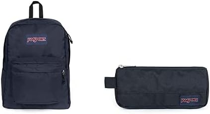JANSPORT SuperBreak One Backpack, 42.5 cm, 26 L, Blue (Navy)+Basic Accessory Pouch, 21 cm, 0.5 L, Blue (Navy)