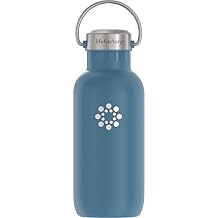 Lifefactory 16-Ounce Stainless Steel Vacuum-Insulated Sport Bottle, Dark Denim
