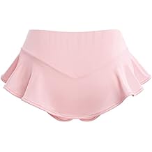 Women High Waist Ruffle Yoga Shorts Gym Workout Rave Booty Dance Mini Hot Pants Bottoms Active Skirted Panties