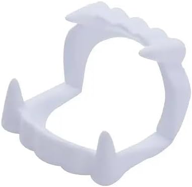Vampire Teeth Glow in the Dark Fangs Horror Plastic Fangs Lightweight Fake Werewolf Teeth Suitable for Nightclub Fancy Dress Photo Booths Halloween Parties Christmas Day Costume Accessories (1pack)