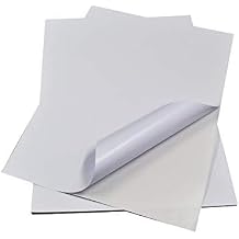Adhesive Matte A4 Label Paper, 25 Pieces, Compatible with All Printers, White