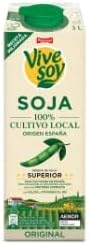 Vive Soy Soya Milk, Original Almond Flavour, 6 x 1L, High Protein Plant-Based Drink, Dairy Free, Vegan, Liquid