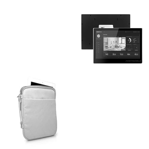 BoxWave Case Compatible with XMSJ in-Wall Smart Touchscreen 10.1 - Quilted Carrying Bag, Soft Synthetic Leather Cover wDiamond Design - Cool Grey