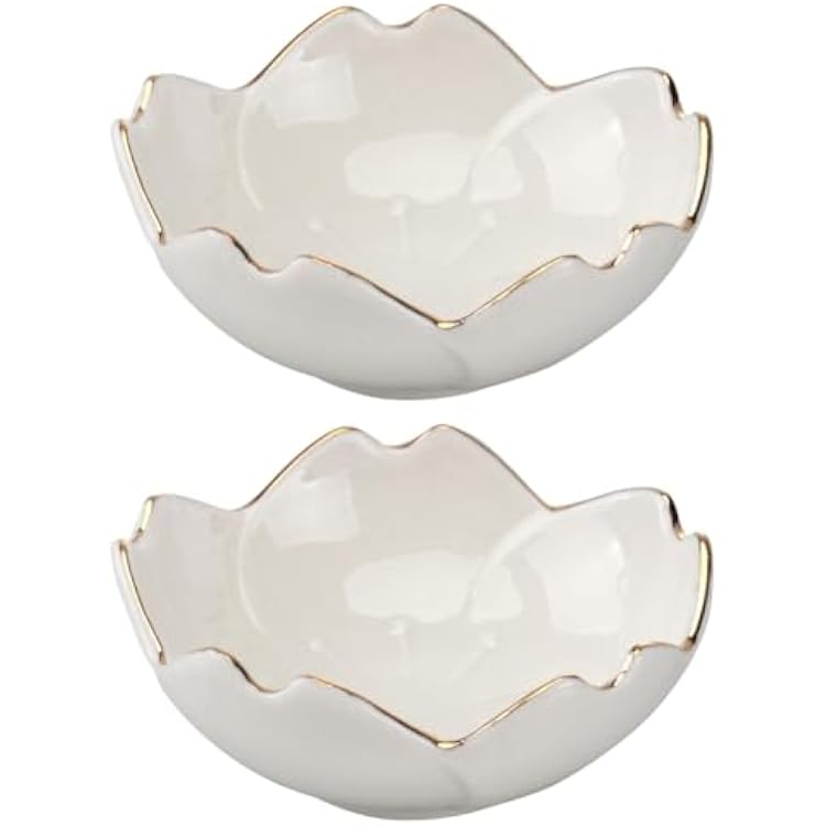 PRETYZOOM Porcelain Seasoning Dish Set of 2 Small Dipping Sauce Bowls 2.7 Inch for Sushi Condiments Kitchen Bbq and Parties