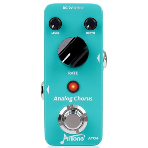 AITONE Chorus Pedal Premium Analog Chorus Effect for Electric Guitar True Bypass Rich and Warm Tones Compact Mini Pedal AT-04