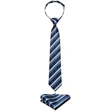 Enlision Ties for Boys Pretied Boys' Neckties Pocket Square Set Adjustable Kids Ties Graduation School Uniforms Necktie
