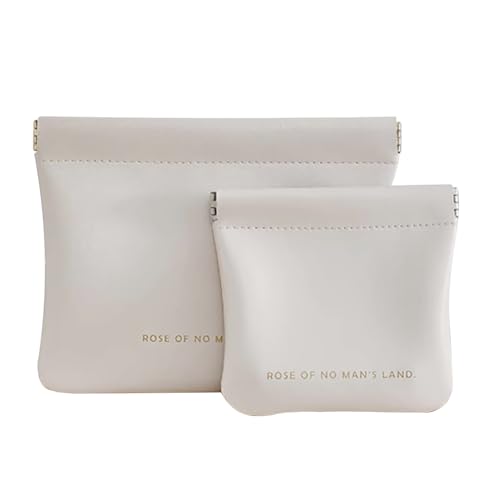 2 PCS Small Makeup Bag for Purse Portable Cosmetic Bags Mini Travel Essentials Coin Purse Lipstick Cosmetic Accessories Organizer Small Travel Kit Storage Pouch White