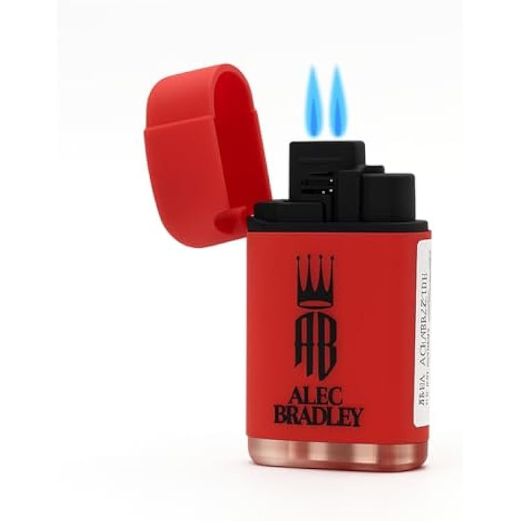 ALEC Bradley Double Jet Torch Firestarter Lighter Red