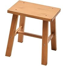 LIFKOME Wooden Step Stool Small Bamboo Stool for Kids Adults Wooden Bench Shoe Change Fishing for Bathroom, Kitchen, Bedroom