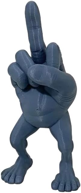 Middle Finger Resin Figure with Bone, Humorous Desk Decoration for Office Jokes, Playful Greeting, Freak You Embodying Respect Figure, Funny Gift (Blue, 7 Inch)