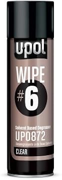U-POL 0872 Wipe#6 Solvent Based Degreaser, Clear, 450 ml Aerosol