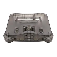 BITFUNX N64 Replacement Shell, Transparent Case Protective Housing for N64 Game Console All Version (Tran-Black)