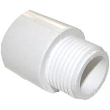 LASCO 15-1643 PVC Hose Adapter with 3/4-Inch Male Hose Thread and 3/4-Inch PVC Pipe Glue Connection, White