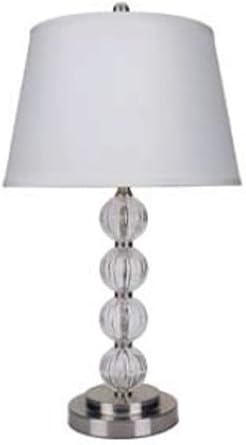Modern Silver with Glass Crystal Ball Table Lamp
