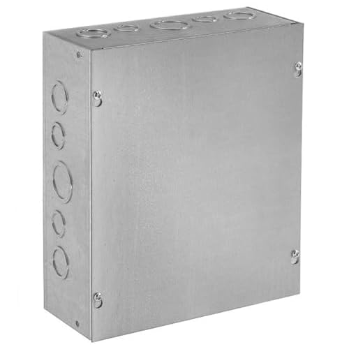 Hoffman ASE16X16X6 Pull Box Screw Cover with Knockouts, Steel, 16.00 x 16.00 x 6.00, Gray