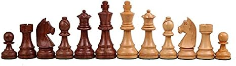 Hastha Kalalu | Staunton Style/Tournament Series Sheesham/Indian Rosewood Chess Pieces, Weighted, German Knight, King Height 3 Inches with Two Extra Queens(3 Inches)