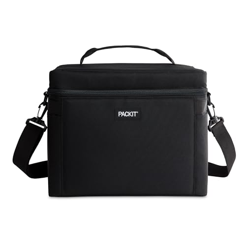 PackIt Freezable Newport Cooler, Collapsible, Reusable, Built with ECOFREEZE Technology, Wide Top Opening, Double Zip Closure, with Adjustable & Removable Shoulder Straps for Easy Carrying