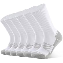 CLOSEMATE Mens Moisture-Wicking Athletic Cushioned Crew Socks 6 Pairs Cotton Comfy Running Training Sports