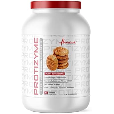 Metabolic Nutrition, Protizyme, 100% Whey Protein Powder, High Protein, Low Carb, Low Fat Whey Protein, Digestive Enzymes, 24 Essential Vitamins and Minerals, 4 Pound 52 ser