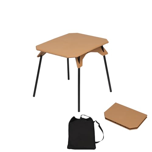 Foldable Camping Table, Portable Dual-Height Adjustable Aluminum Alloy Side Table 3.915.7 with Storage Bag, Suitable for Outdoor Camping, Fishing, Picnics, BBQ, and Hiking Khaki