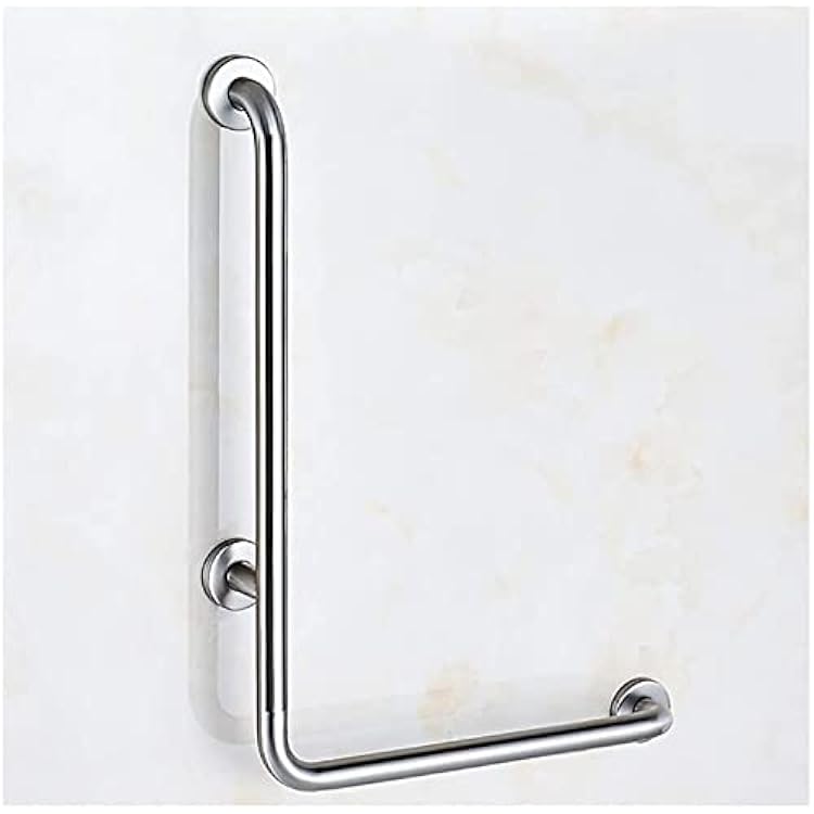 Shower Handicap Grab Bars for Bathroom Wall, L-Shaped Grab Bar, Stainless Steel Bathtub Safety Support Rail,Chromed Armrest,Elderly Disabled Toilet Anti-Skid Safety Handle, Towel Rack Size : Right
