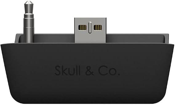Skull & Co. AudioBox: Bluetooth 5.0 Wireless Audio Transmitter Adapter Low Latency for Xbox (XB1/XSX/XSS/Elite2) Controllers- Black