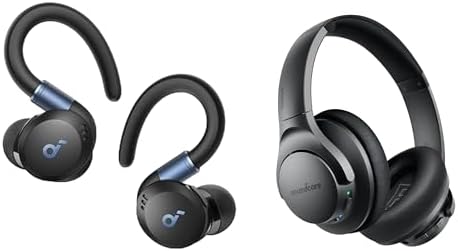 Soundcore Sport X20 by Anker, True-Wireless Workout Earbuds, with Life Q20 Hybrid Active Noise Cancelling Headphones, Wireless Over Ear Bluetooth Headphones,70H Playtime, Hi-Res Audio, Deep Bass