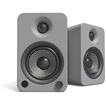 Kanto YU4MG Powered Speakers with Bluetooth and Built-in Phono Preamp | Auto Standby and Startup | Remote Included | 140W Peak Power | Pair | Matte Grey