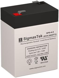 Leoch Battery DJW6-4L Replacement Battery - 6 Volt 4.5 AH F1 Terminal by SigmasTek