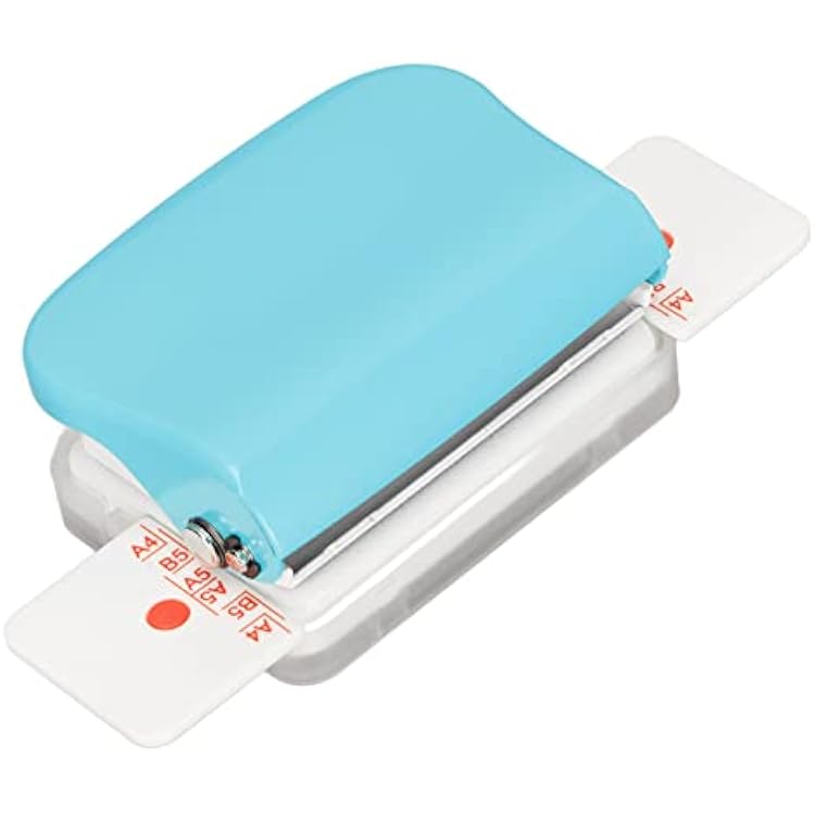 SUNGOOYUE Mini Manual Binding Machines Multipurpose 6 Holes Cinch Book Binding Machine Punching 5 Sheets for 30 Holes B5 26 Holes A5 20 Holes for Home Office Light Blue