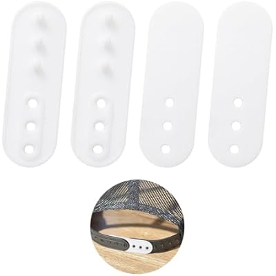 4 Pack Hat Extender, Hat Size Extension Accessories, Hat Snapback Extender, Hat Extender Snapback for Caps Repairing, Add Size and Comfort, Snap-in and Go White