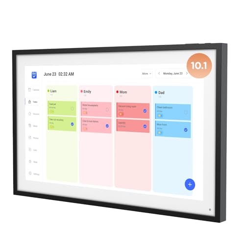 10.1 inch Digital Calendar,Electronic Desktop calendar, Full HD 1920  1080P IPS Touchscreen Display for Family Meal Planner Support - Streamline Household Organization