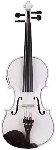 Music Lover GV102 4/4 Solid Wood EQ Violin Case Bow Violin Strings Shoulder Rest Electronic Tuner Connecting Wire Cloth White 3-7 Days Delivery