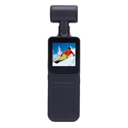 Yunir 4K Mini Action Camera,Handheld Action Camera,180 Rotatable 4K HD WiFi Enabled Camcorder for Filming Travel Vlog Video with LED Light APP for Outdoor Sports Travel