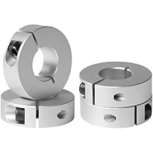 20mm One Piece Shaft Collars Clamping Style Locking Collars Aluminum Drill Bit Stop Collars, 20mm Bore Size, 40mm OD, with M5 Set Screw, 12mm Thickness (Pack of 4)