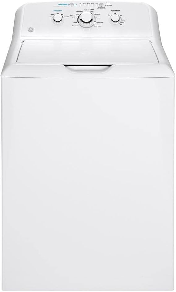 GE GTW335ASNWW Top Loading Washer with Stainless Steel Basket, 4.2 Cu. Ft. Capacity, 11 Cycles, White