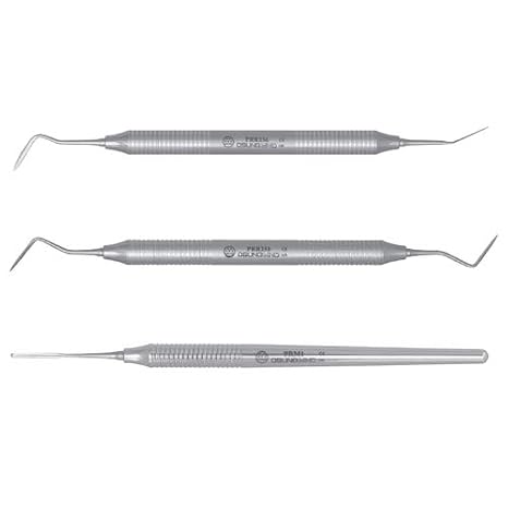 OSUNG Dental Periotome Set. Serrated blades and straight Periotomes. Curved for Anterior and Posterior.
