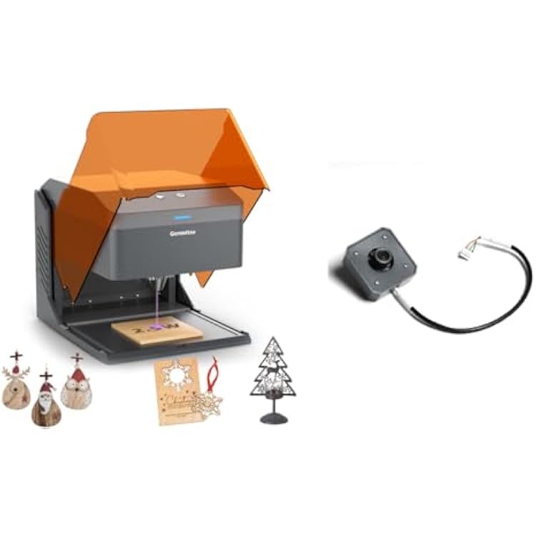 Kiosk 2W5 Laser EngraverCamera, Light Weight & Portable Laser Engraver Machine, Home Laser Cutter with Acrylic Enclosure for DIY WoodLeatherMetal, 3.9 x 3.9inch Engraving Area, Laser Safety Class 1