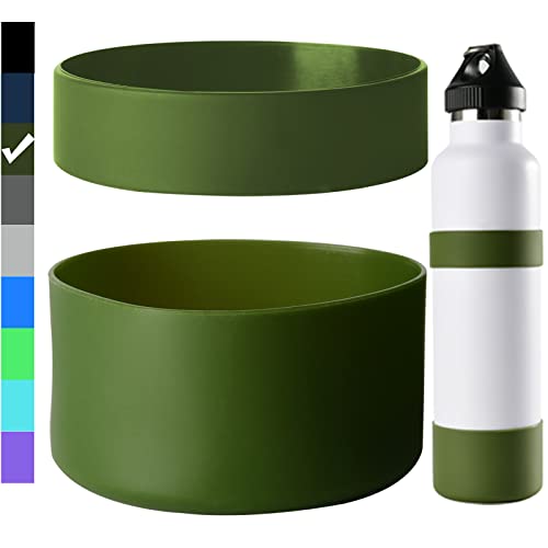 2 PCS Silicone Water Bottle Boot, Protective Silicone Sleeve, Anti-Slip Bottom Cover with Silicone Ring, BPA Free, Compatible with Simple Modern, Fit Iron Flask