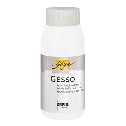 Kreul Solo Goya Gesso White 750 ml Primer for Painting Substrates Acrylic Semi-Chalk Base Waterproof and Good Opaque