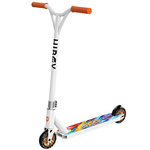 Hiboy Scooter for Adults - 8.5 Solid Tires - Up to 17 Miles Long-Range & 19 MPH Portable Folding Commuting Scooter for Adults with Double Braking System White