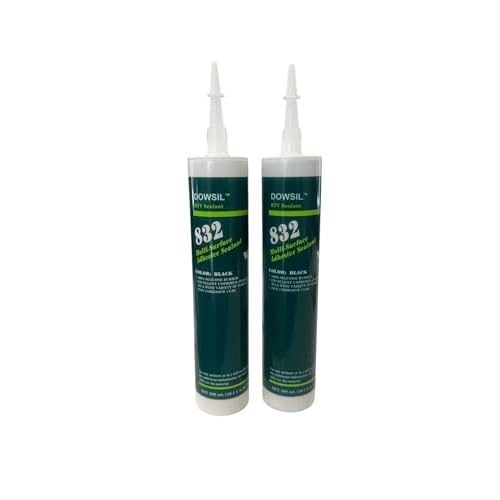 832 Multi-Surface Adhesive Sealant Silicone Black 10 oz 2-Pack