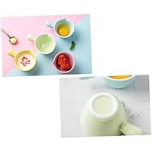 Alipis Ceramic Milk Pot Mini Single Handle Milk Frother Pitcher Casserole Bowl Porridge Pot Baking Microwave Safe