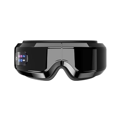 Eye Massager with Airbag Kneading,Constant Temperature Hot Compress, Multi-Frequency Vibration and Bluetooth Music Black, Large